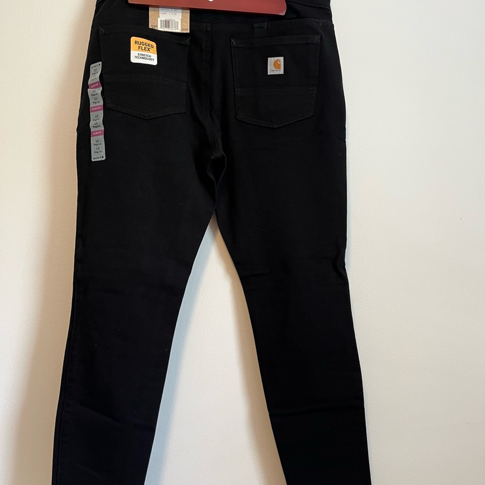 Women’s sz 10 5 pocket Carhartt stretch rugged flex slim fit wrk pants NWT black
